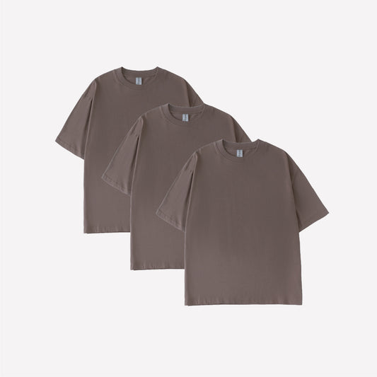 3-Pack Oversized T-shirt - Cameo Brown