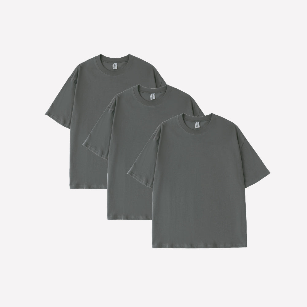 3-Pack Oversized T-shirt - Charcoal Grey
