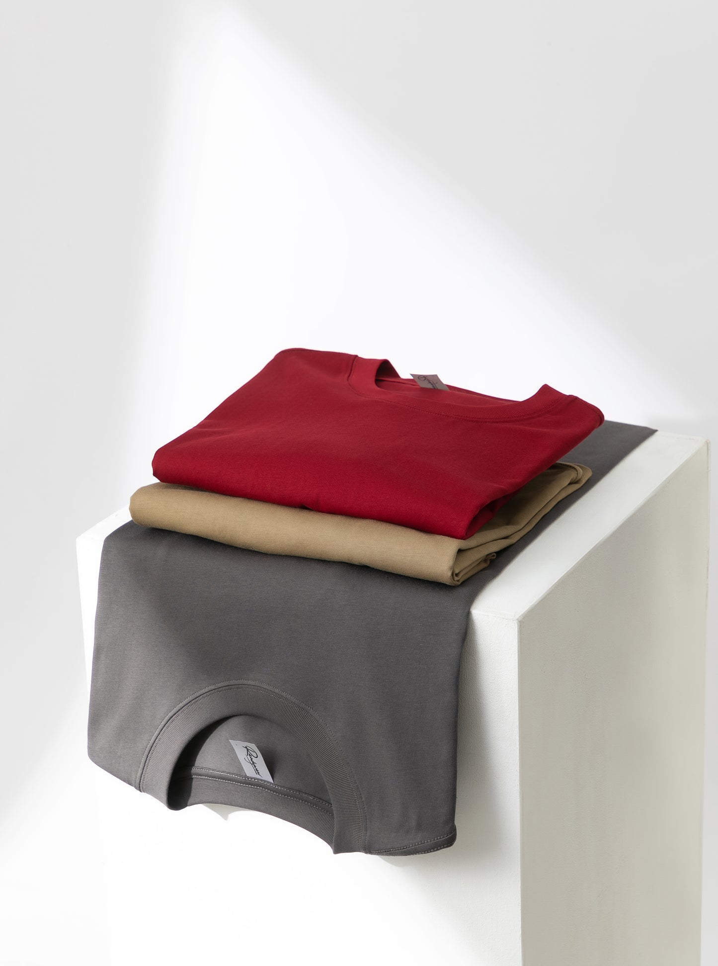 3 Pack Oversized T-shirt - Charcoal Grey, Khaki, Maroon