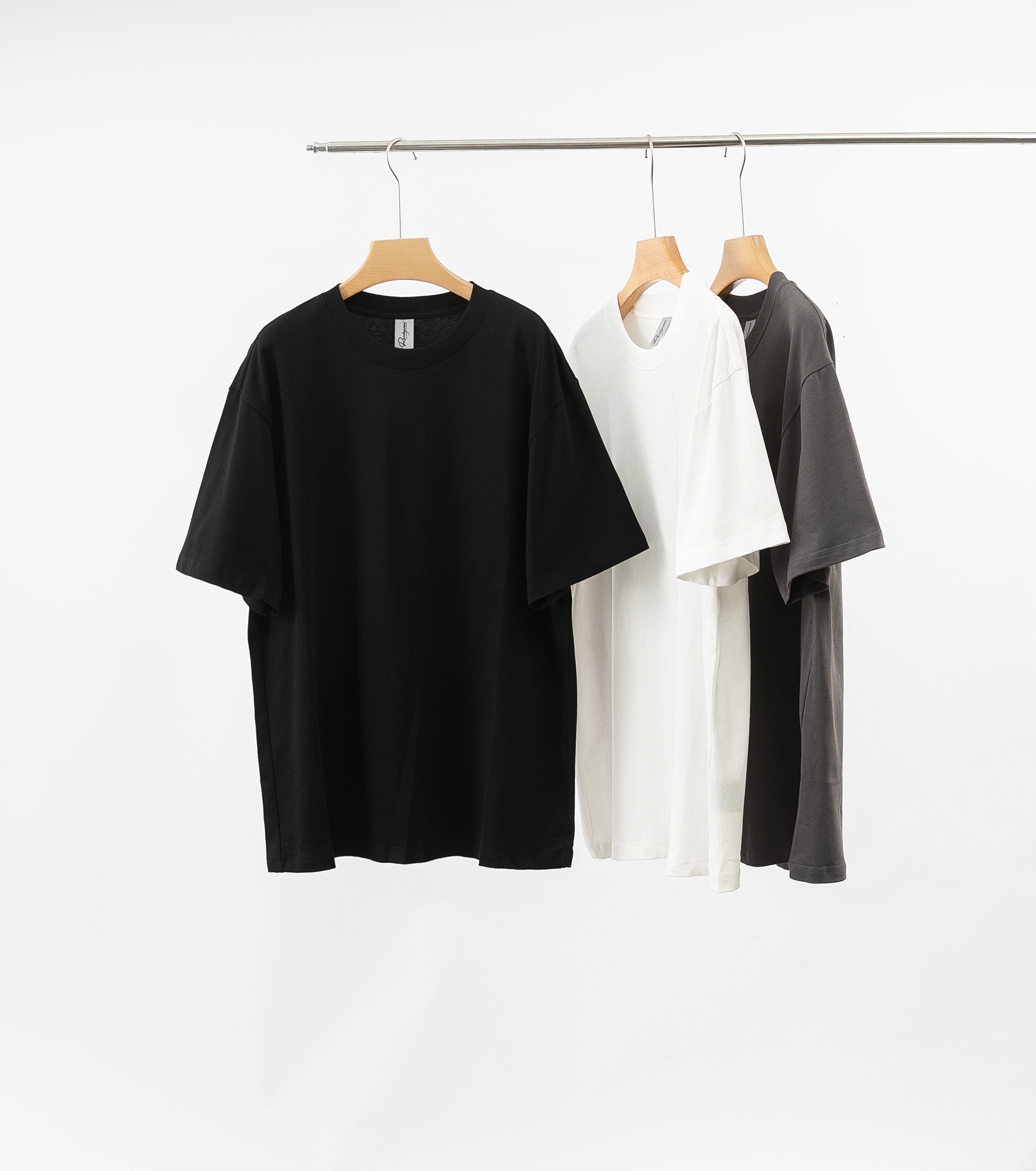 3 Pack Oversized T-shirt - Black, White, Charcoal Grey