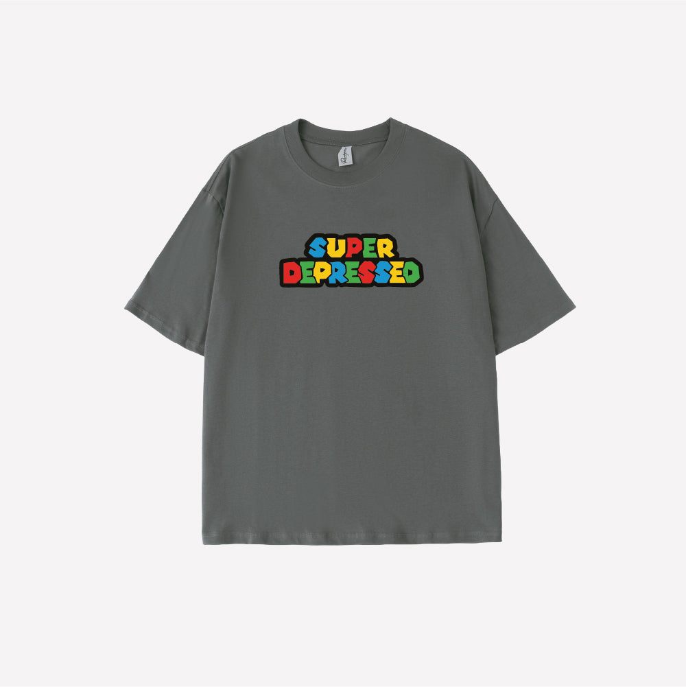 Super Depressed Parody Graphic T-shirt