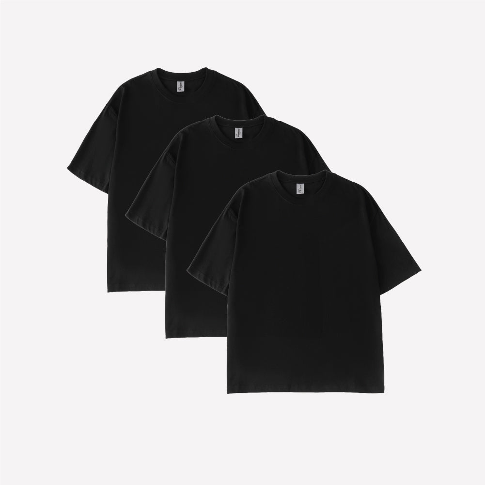 3-Pack Oversized T-shirt - Black