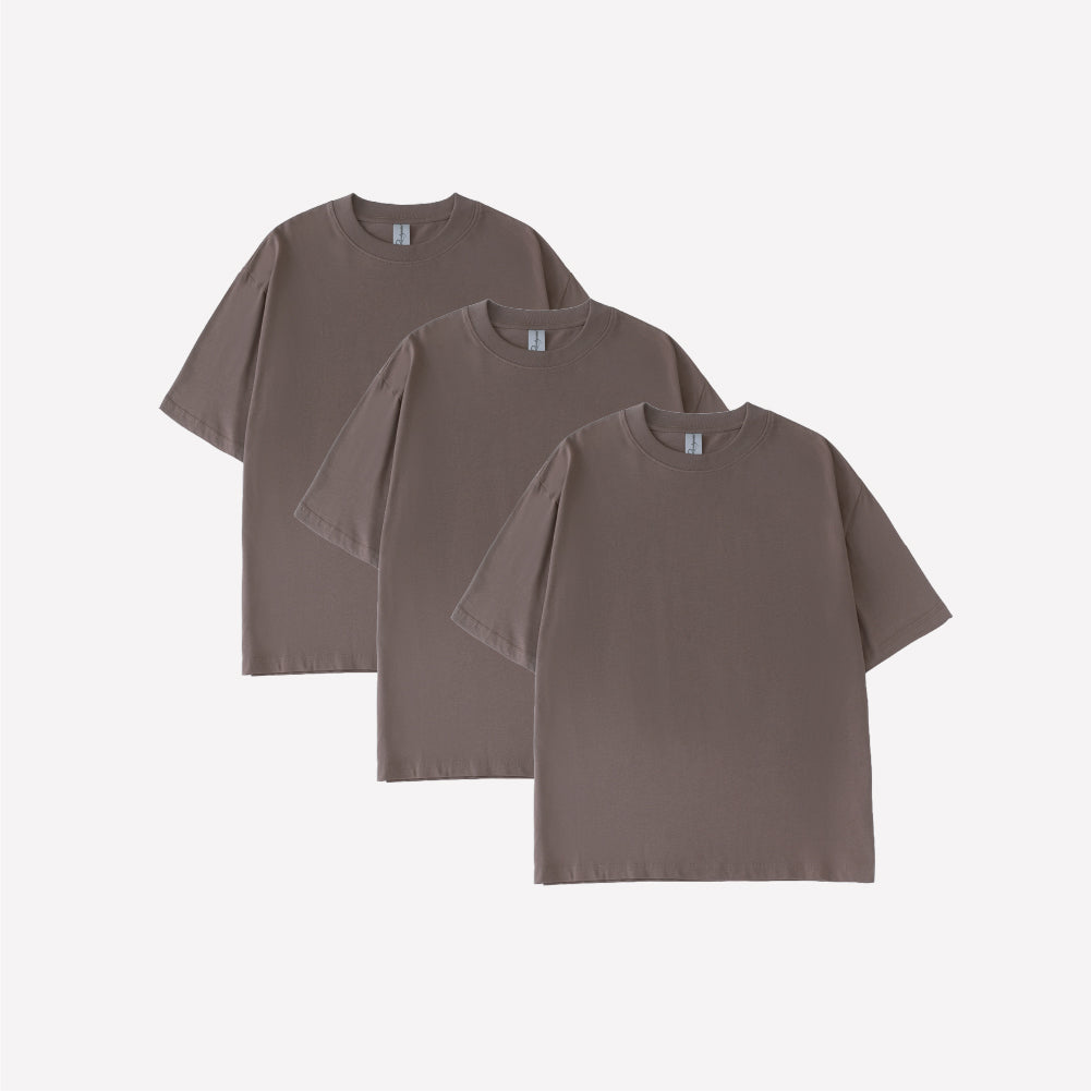 3-Pack Oversized T-shirt - Cameo Brown