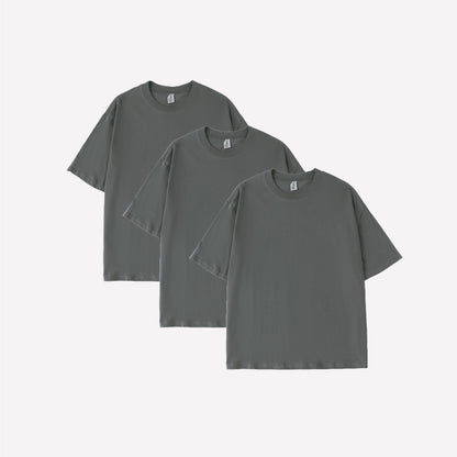 3-Pack Oversized T-shirt - Charcoal Grey