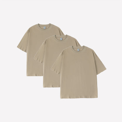 3-Pack Oversized T-shirt - Khaki