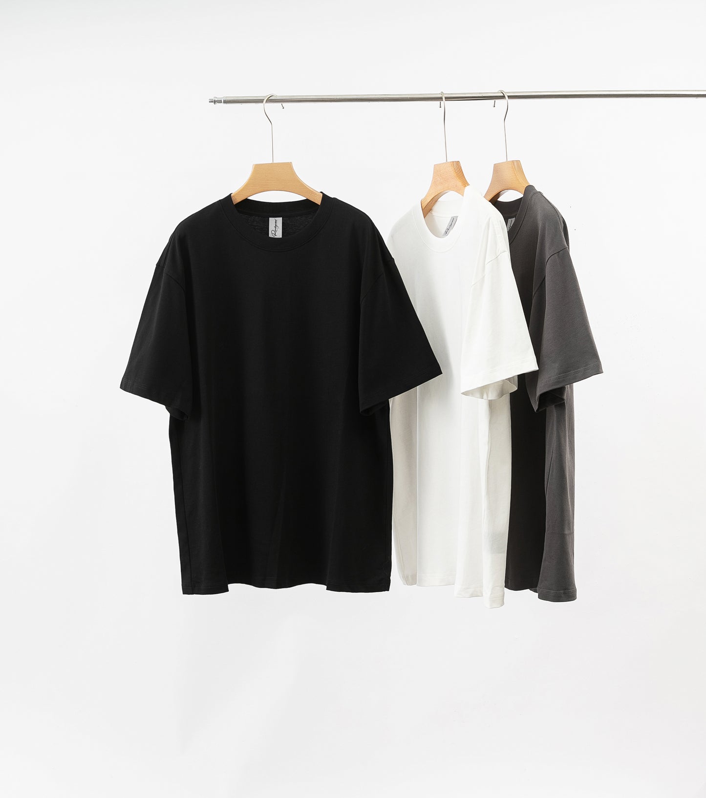3 Pack Oversized T-shirt - Black, White, Charcoal Grey