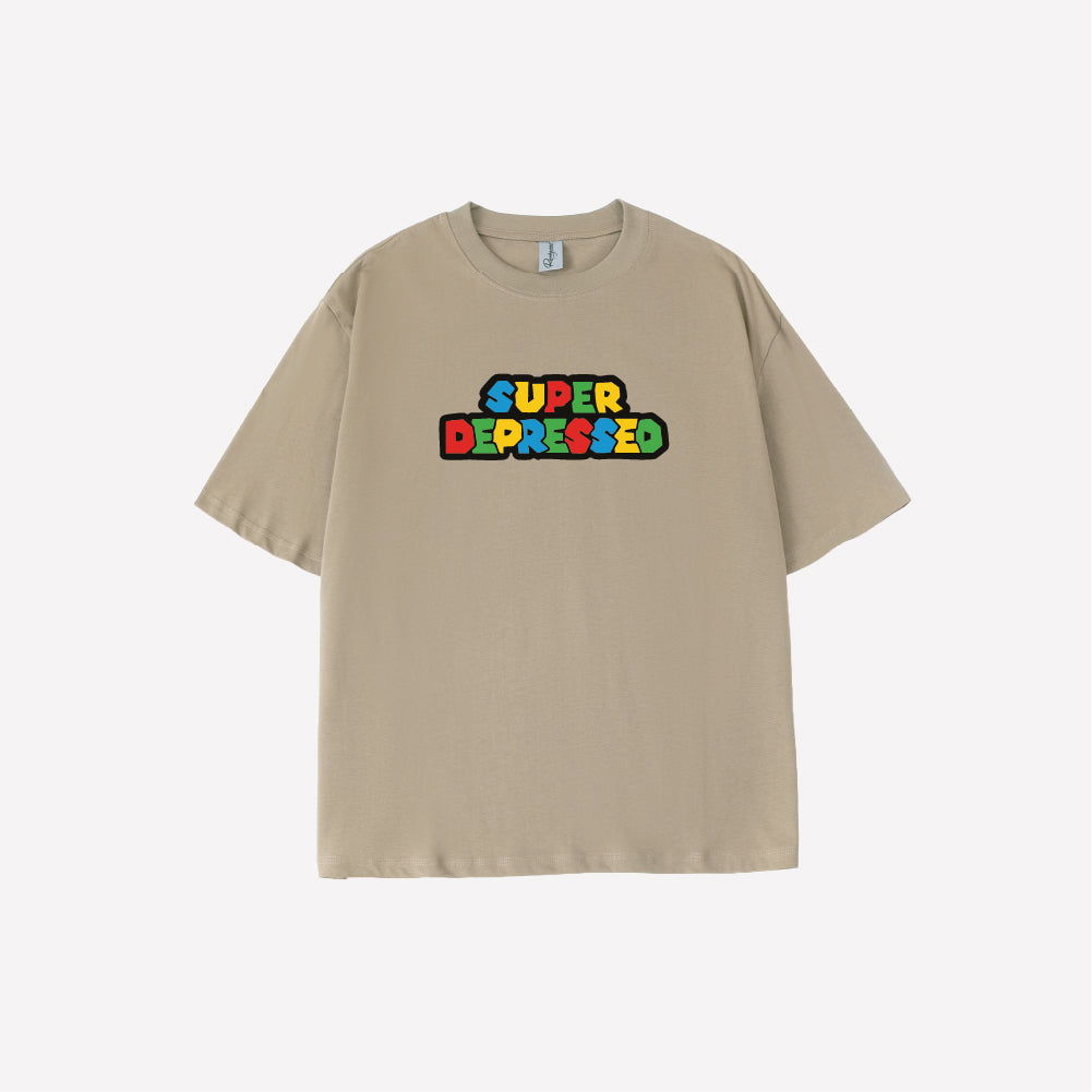 Super Depressed Parody Graphic T-shirt