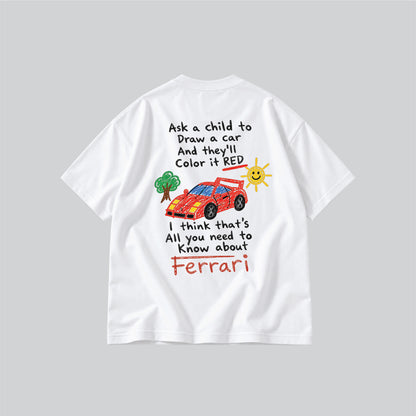 Doodle Ferrari Parody Graphic T-shirt