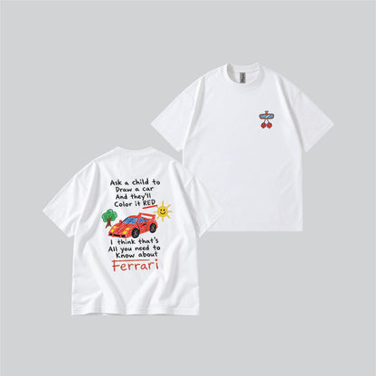 Doodle Ferrari Parody Graphic T-shirt